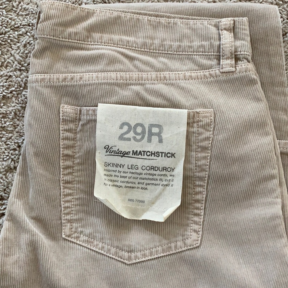 NWT JCrew Factory Vintage matchstick corduroy, 29